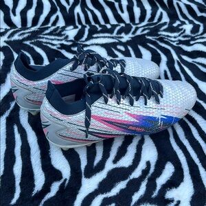 Stylish Gray and Pink Soccer Cleats